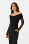 Women's Black Madonna Collar Tulle Sleeve Camisole Blouse - 2