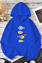 Unisex Fish Printed Oversize Hoodie Hooded Sweatshirt