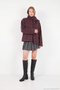 Detachable Shawl Detailed Buttoned Textured Short Coat Women's Coat 6810429 - 6