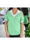 Women's Striped V-Neck T-Shirt - 3