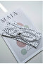 White and Black Patterned Cross-Tied Lycra Hair Band - 3