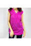 Women's Rose Red V-Neck Blouse - 4