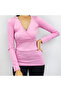Women's Pink V-Neck T-Shirt - 2