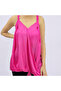 Women's Hot Pink V-Neck Blouse - 6