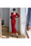 Women's Bodycon Long sleeve Midi Dress - 2
