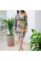 Women's Floral Bodycon Long sleeve Dress - 2