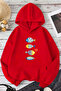 Unisex Fish Printed Oversize Hoodie Hooded Sweatshirt