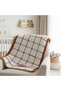 Hand Knitted Baby Blanket 65X65 cm – Newborn Baby Blanket with White Tile Mustard Motif - 4