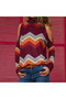 Women's Geometric pattern High Neck Long Sleeve Blouse