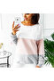 Women's Pink Round Neck Long Sleeve Blouse - 3
