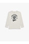 Cotton Crew Neck Tiger Printed Long Sleeve T-Shirt