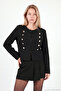 Crew Neck Button Detailed Epaulet Napoleon Jacket Women's Jacket 611Ce92 - 5