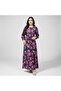 Women's Round neck Long sleeve Maxi Dress - 4
