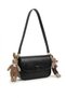 1St Quality Soft Leather Detachable Toy Detail Stylish Black Women's Shoulder Bag - 3