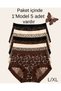 5-Piece Women's High Waist Satin Textured Lace Panties Set
