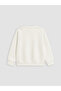 Vizyon New Season Ecru Crew Neck Printed Girls' Set - 4