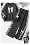 Bow Printed Tracksuit Set - 2
