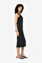 Women's Blk Sum Wht Bodycon Halter Cross Back Midi Dress - 3