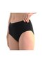 Women's 6-Piece Black 90% Cotton Soft Textured Gathering Lycra Baton Panties - 4