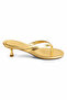 Vela Gold Flip-Flop Heeled Slippers