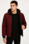 Men's Inflatable Hooded Zipper Jacket Water Repellent Quilted Lined Fabric with Pockets Winter Comfortable Fit - Bord