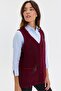 Women's V-Neck Knitted Rose Embroidered Wool Short Vest V.Curugi - 2