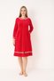 Women's Cotton Velvet Zippered Winter Dress / Fuchsia 3979