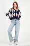 Baklava Patterned Crew Neck Button Detailed Cardigan Women's Cardigan 4617020 - 2
