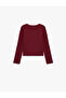 Wing Embroidered Slim Fit Cotton Camisole Crew Neck Long Sleeve T-Shirt - 2