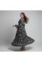 Women's Round neck Long sleeve Maxi Dress - 8