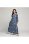 Women's Round neck Long sleeve Maxi Dress - 5