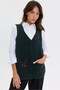 Women's V-Neck Knitted Rose Embroidered Wool Short Vest Green