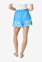 Women's Poolside Blue-White Alissa Cotton Embroidered Shorts - 4