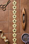 Daisy Patterned Batik Yellow-Black Guipure Lace Ribbon-Applique-Decoration- 2.5 cm Width- 9 Meters - 2