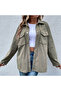 Women's Olive Green Oversized Shirt - 3