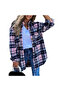 Women's Pink Plaid Oversized Shirt - 6