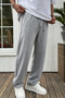 Men's Baggy Winter Fleece-Lined Sweatpants with Zippered Pockets