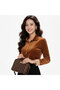 Women's Brown Long Sleeve Shirt - 6