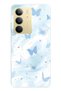 Realme C75 Compatible Pastel Blue Butterfly Pattern Transparent Phone Case