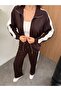 Women's White Piping Zippered Tracksuit Set - 6