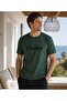 Men's Short Sleeve, Long Bottom, Crew Neck, Letter-Printed, 100% Cotton Pajama Set - 3