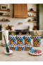 Kitchen Set - Dowry Set 105 Flat Lids 10 Pieces Lemon Checker Color Pattern Gold