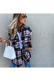 Women's Pink Plaid Oversized Shirt - 3