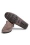 Gray Color Laceless Genuine Leather Men's Shoes - 3