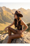 Brown Western Cowboy Hat with Leather Band and Stud Detail - 4