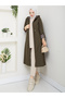 Leopard Print Inside Detail Hooded Trench Coat with Elastic Waist Mde1205010 - 2