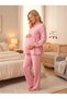 New Season Powder Double-Breasted Collar Muslin Fabric Design Long Sleeve 100% Cotton Maternity Pajama Set - 2