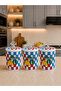Kitchen Set - Dowry Set 105 Flat Lids 10 Pieces Lemon Checker Color Pattern Silver - 2