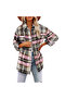 Women's Pink Plaid Long Sleeve Shirt - 3