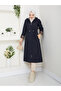 Leopard Print Inside Detail Hooded Trench Coat with Elastic Waist Mde1205010 - 5
